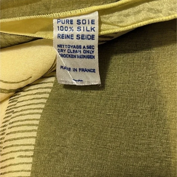 VTG Ted Lapidus Paris Silk Scarf Made in France Double Layer Sheer Art Nouveau - Picture 5 of 9